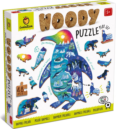 Puzzle in legno Ludattica - animali polari.