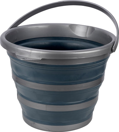 Abbey camp opvouwbare emmer - grijs - ca. 10 liter - met handvat - compact opvouwbaar