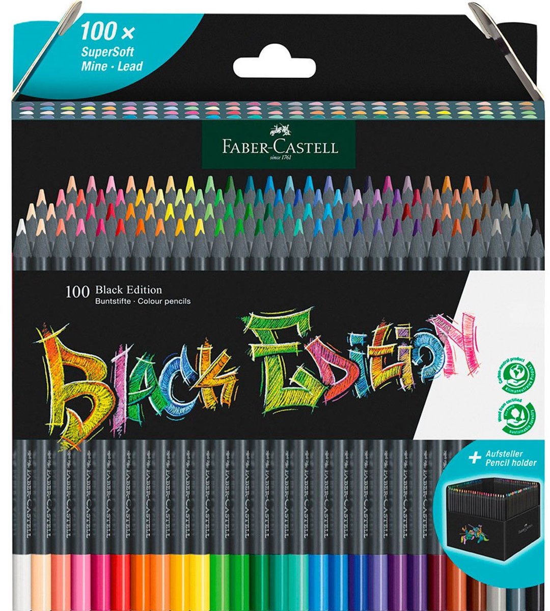 Faber Castell FC-116411 Pencil Colored Black Edition 100 pezzi
