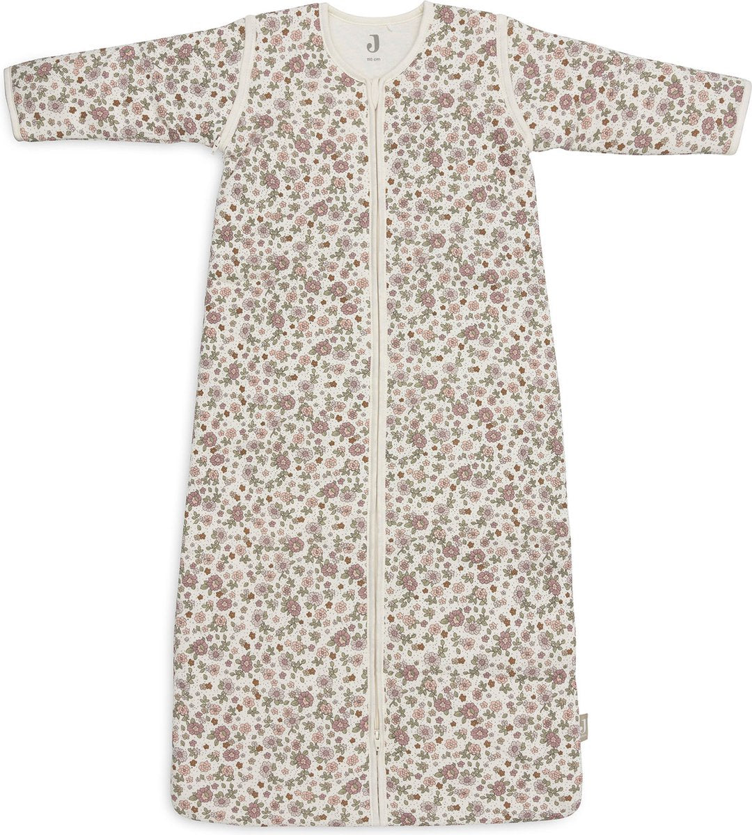 Jollein Saco de dormir para bebé invierno con manga desmontable 110 cm retro flores - saco de dormir de invierno