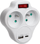 Maclean - stopcontact splitter met 2 stopcontacten en usb a c 2,4a - type e - 2x16a - mce336 e