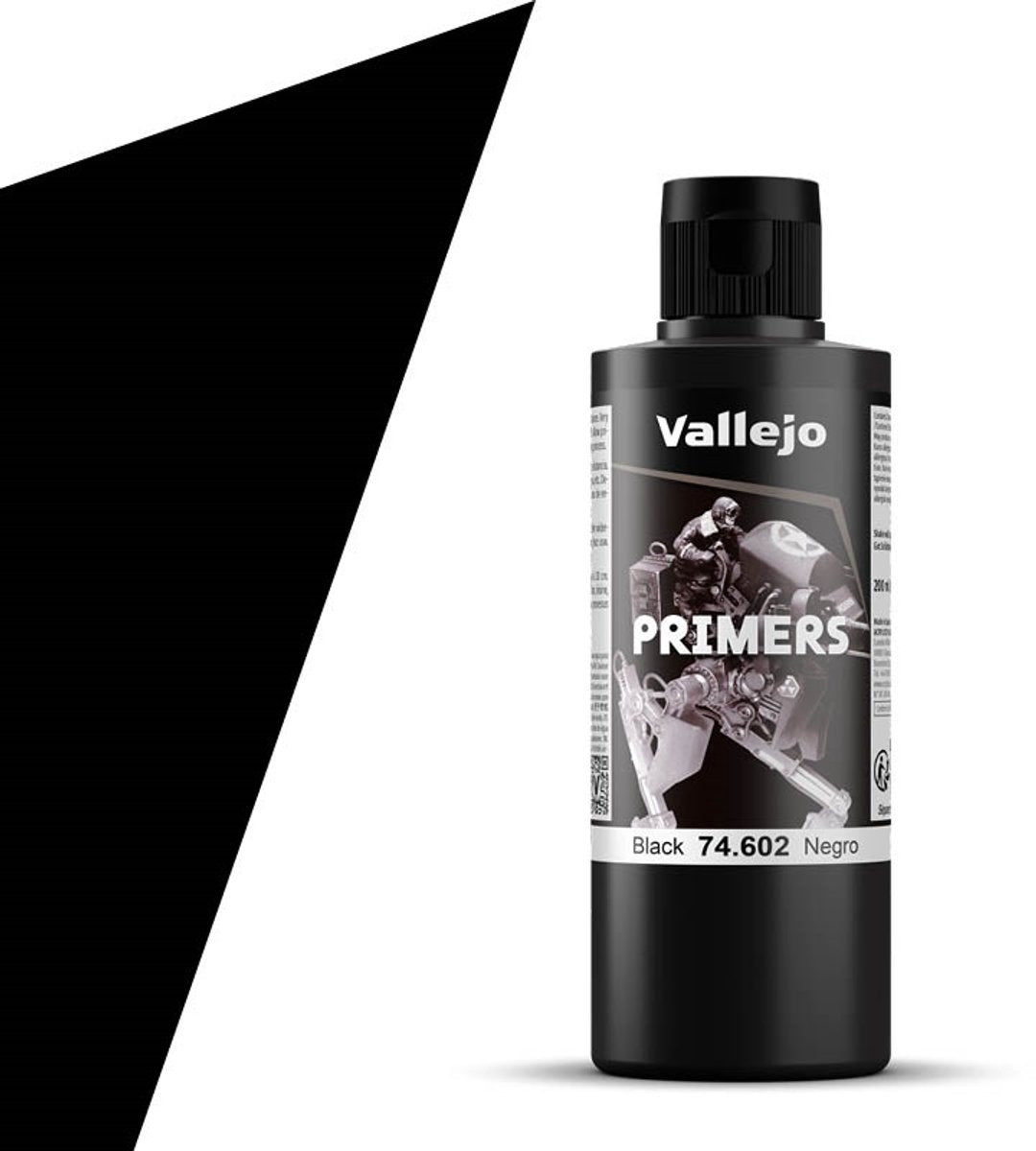 Vallejo hobbyverf acrylverf - 74602 black - primer - acryl verf flesje - 200 ml