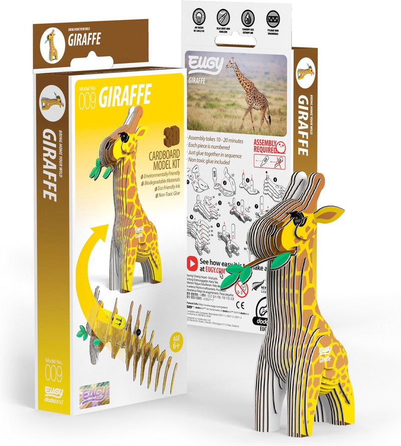 Puzzle 3d Eugy - giraffa - animali selvatici - sostenibile - collezionali tutti - 6 anni