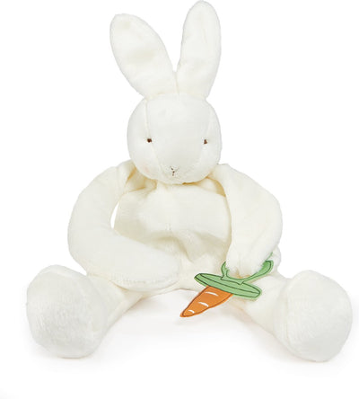 Bunnies by the bay knuffeldoekje met speenhouder konijn - speendoekje - extreem zacht - klittenband sluiting voor speen - machine-wasbaar - 25 cm - wit