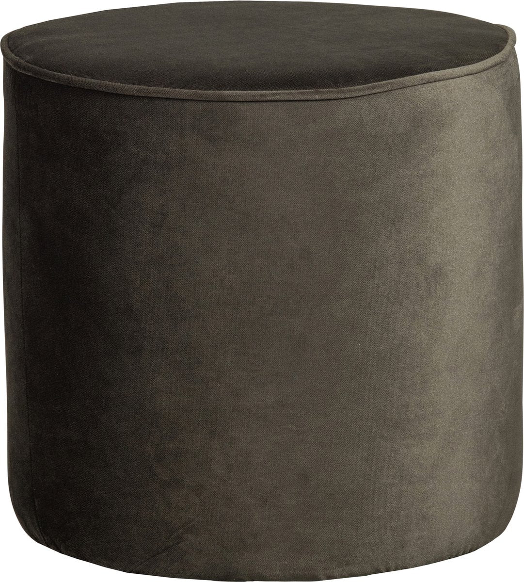 Woood sara poef hoog - velvet - warm groen - 46x46x46