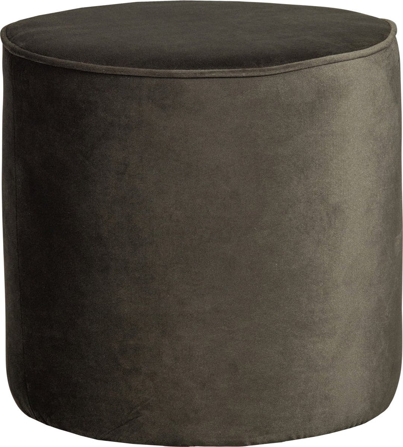 Pouf sara alto in legno - velluto - verde caldo - 46x46x46