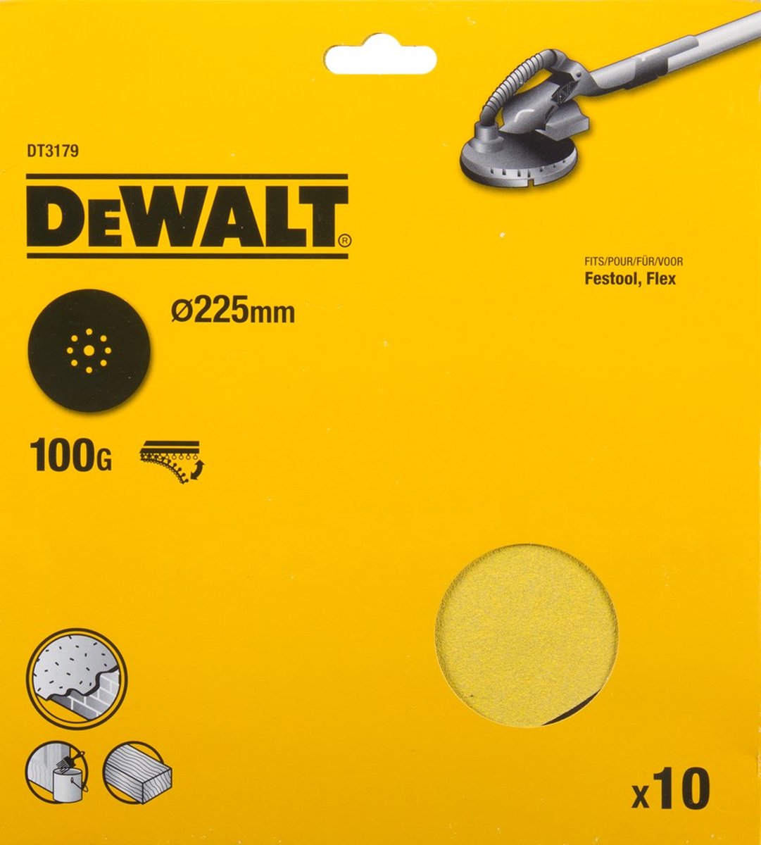 Dewalt dt3179 sanding disc 225mm ve=10