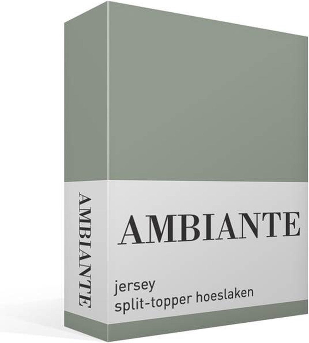 Ambiante jersey split-topper hoeslaken - lits-jumeaux - green