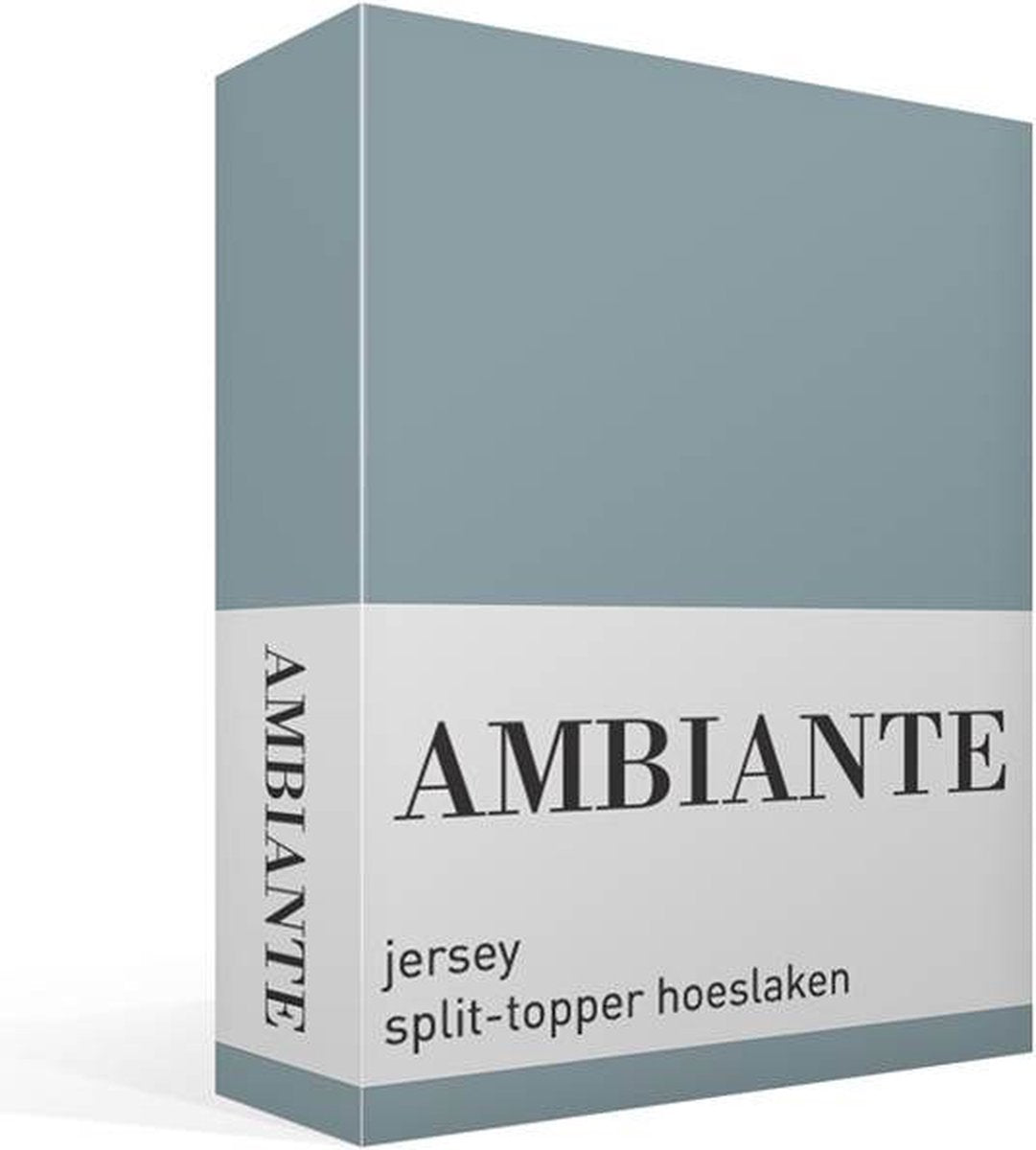 Ambiante jersey split-topper hoeslaken - lits-jumeaux - blue
