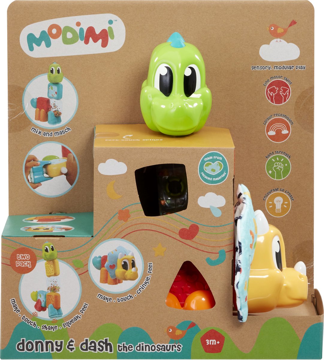 Goliath modimi dino set - speelfiguur - educatief baby speelgoed voor kinderen vanaf 3 maanden