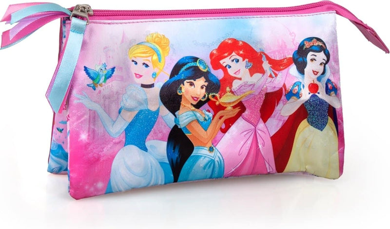 Astuccio Jim Jam Astuccio porta penne Disney Princess 3 scomparti con cerniere