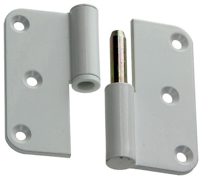 Yale 1019141 - 3 paumellen alu wit afger.hoekrechts 80x80mm | 5 stuks