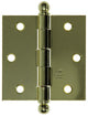 Yale 1019144 - 3 bisagras pomo de bola latonadas 76x76mm | 2 piezas