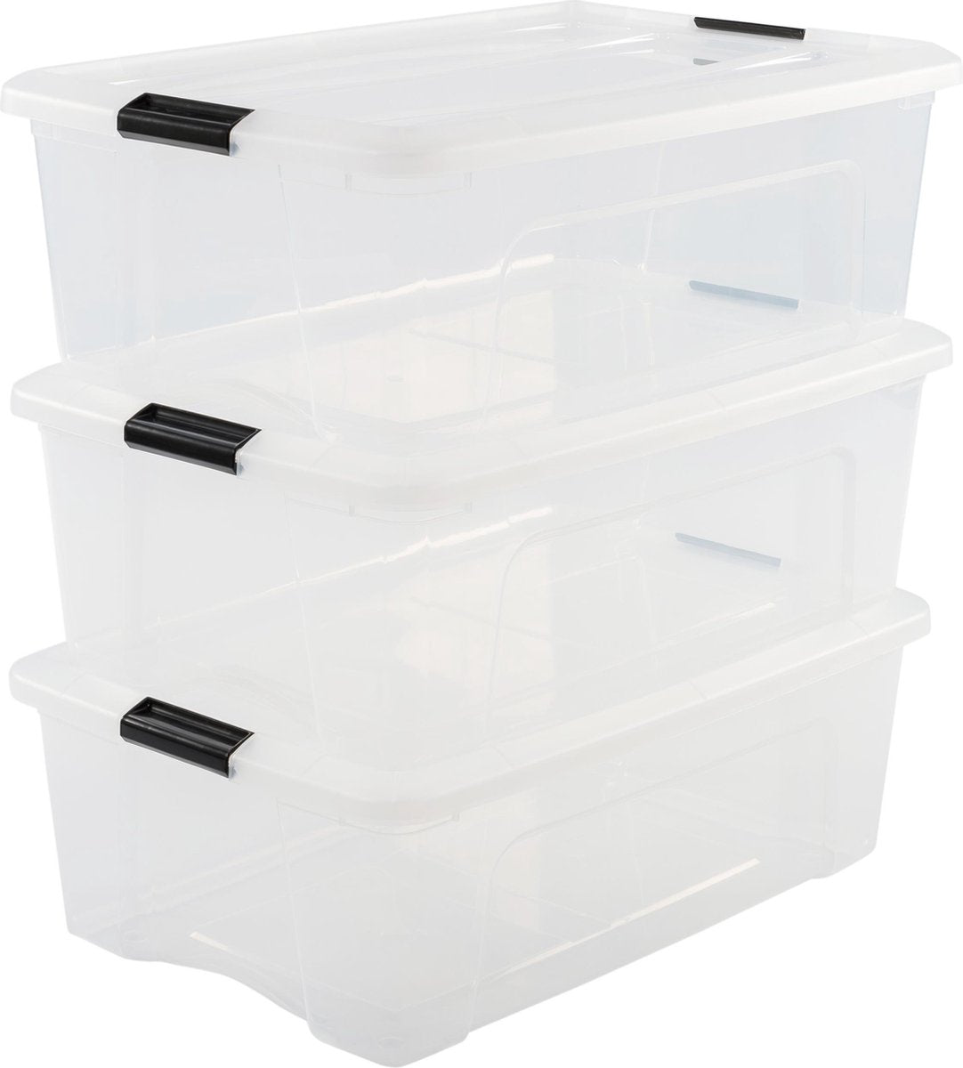 Iris topbox opbergbox - 30l - kunststof - transparant - set van 3