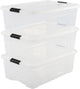 Iris topbox opbergbox - 30l - kunststof - transparant - set van 3