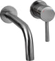 Grifo de pared Differnz de bronce - grifo para lavabo empotrado - grifo monomando de agua fría y caliente - palanca a la derecha