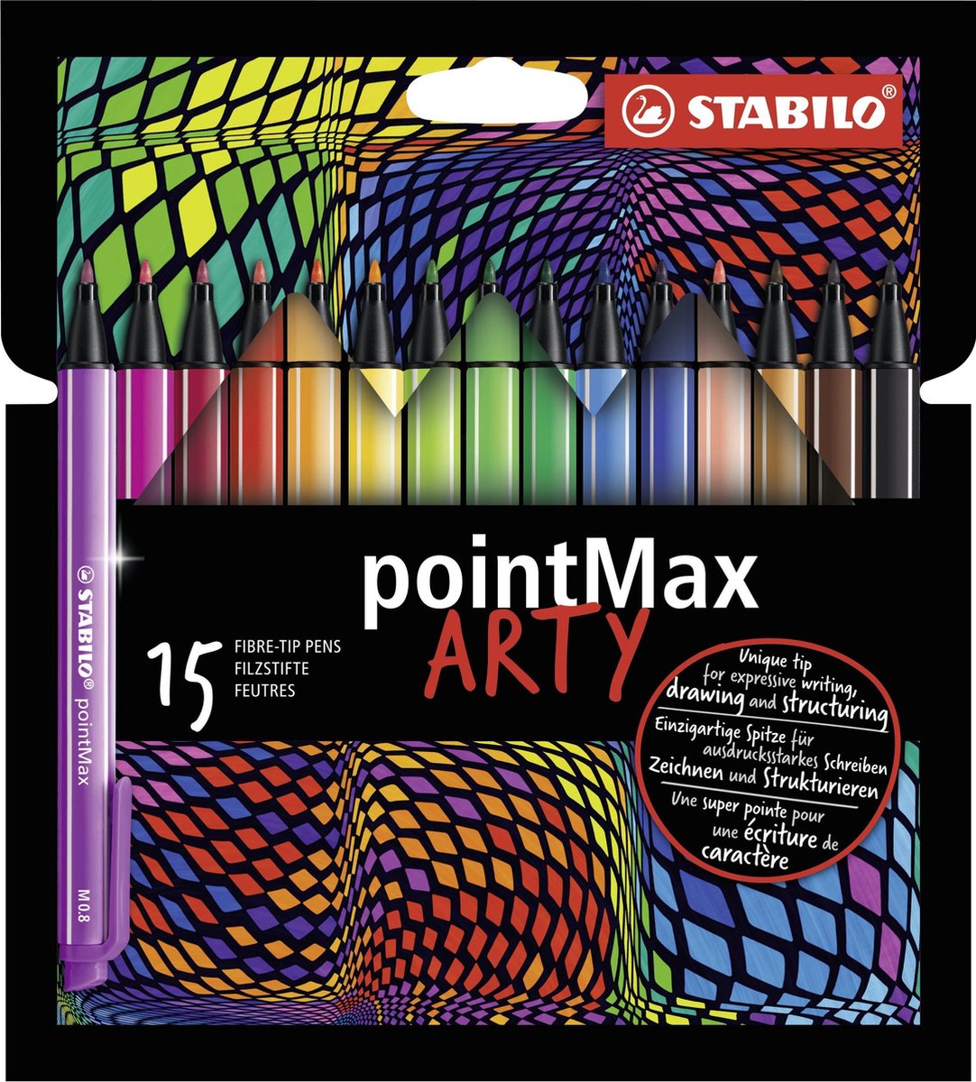 Stabilito Pointmax Fineliner Arty, 15st.