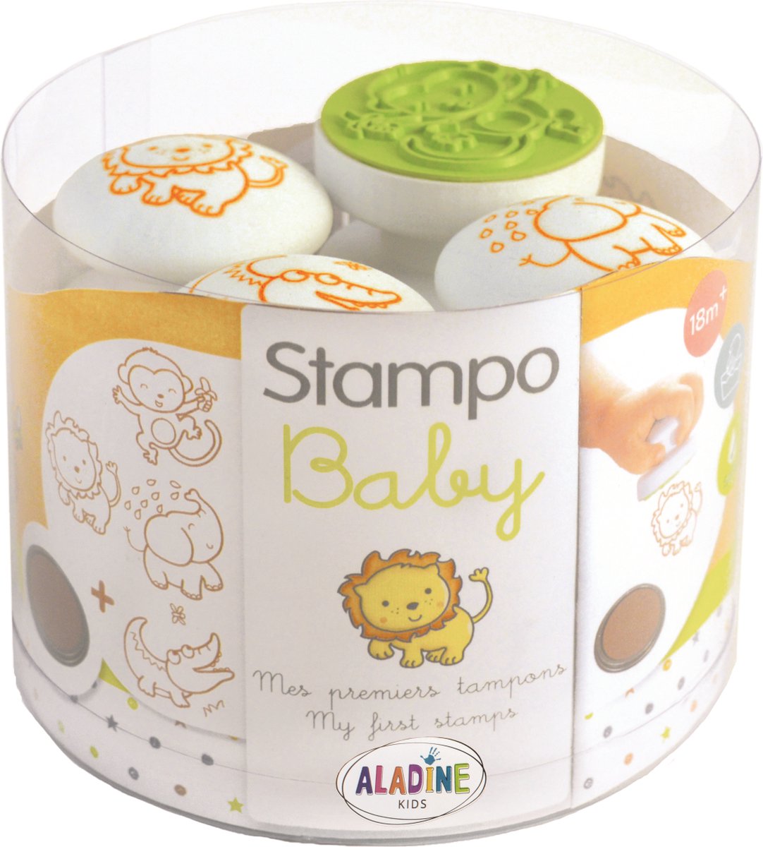 Aladine stampo timbro set baby animali della giungla 4 pezzi