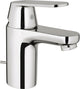 Grohe eurosmart cosmopolitan wastafelkraan - lage uitloop - met trek-waste - chroom - waterbesparend