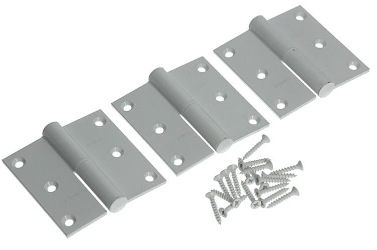 Yale 1019160 - 3 bisagras aluminio blanco ángulo recto derecho 80x80mm | 2 piezas