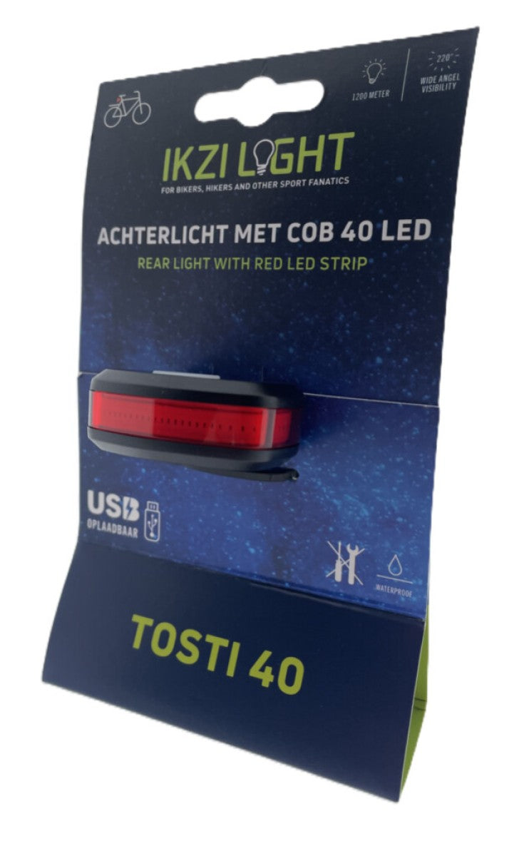 Ikzilight Sándwich de luz trasera 40 COB 40 LED USB recargable