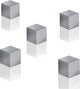 Lavagna magnetica in vetro Sigel - 11x11x11mm - c5 strong - argento - set da 5 pezzi - si-ba728