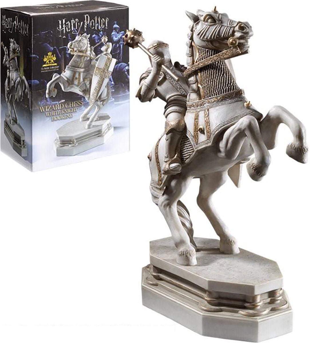 Noble collection harry potter - sujetalibros del caballero del ajedrez mago blanco