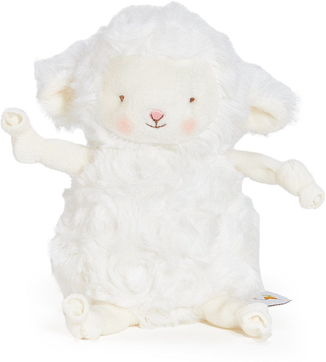 Conejitos de la bahía peluche roly poly kiddo - peluche - detalles bordados - cordero - 13 cm - blanco