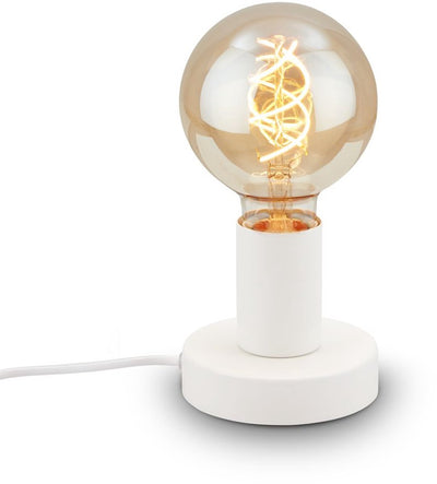 Briloner teepu - lampada da tavolo industriale - lampada da comodino retrò - metallo - attacco E27 - ø10 cm - bianco