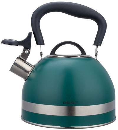 Kinghoff 1855 - fluitketel met fluit - 1.8 liter - rvs - groen