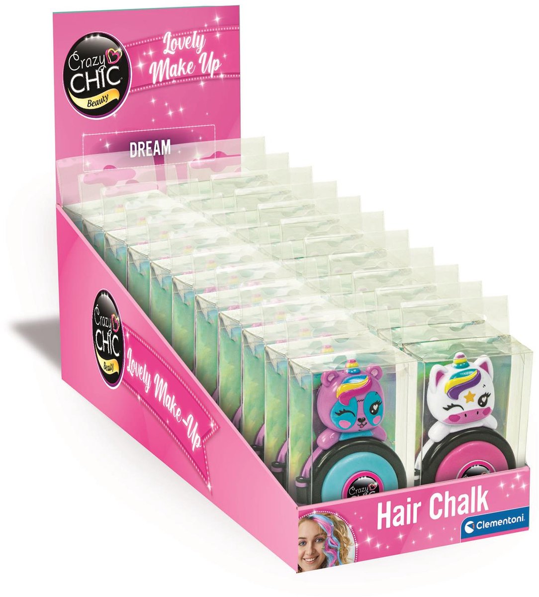 Clementoni Crazy Chic Hair Chalk Unicornio Pink Blue