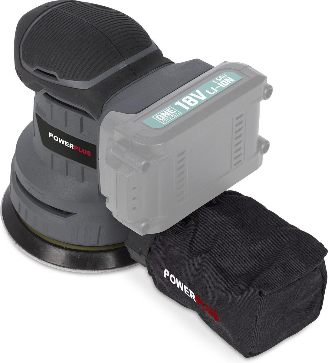Levigatrice eccentrica a batteria Powerplus poweb4010 - 18v, carta vetrata ᴓ125mm - 20000min-1 - senza batteria e caricabatterie, con 1 acc.