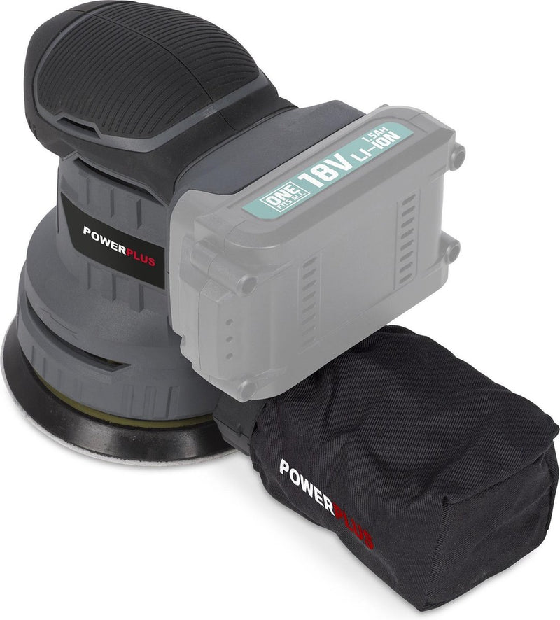 Levigatrice eccentrica a batteria Powerplus poweb4010 - 18v, carta vetrata ᴓ125mm - 20000min-1 - senza batteria e caricabatterie, con 1 acc.