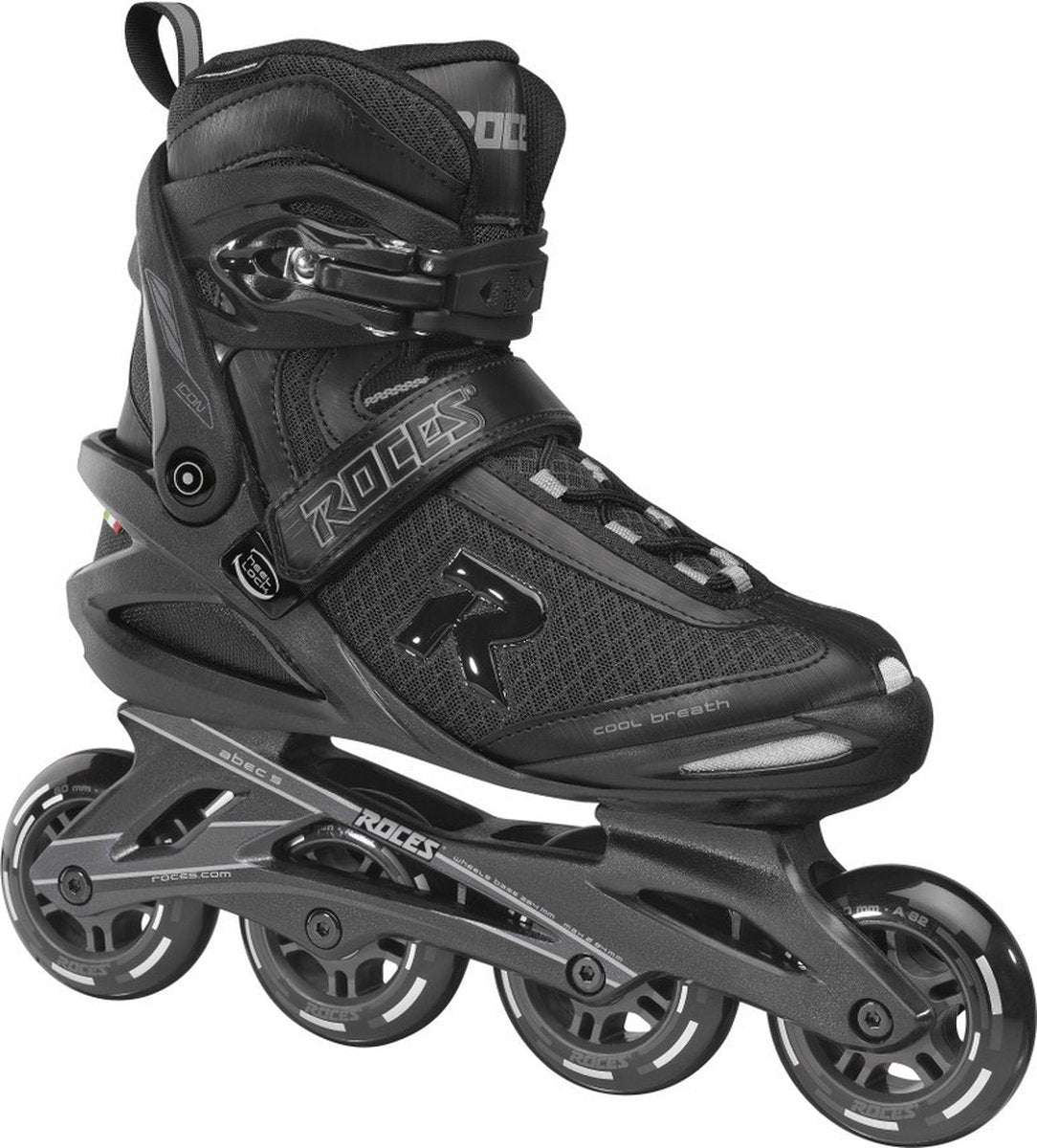 Icon inline skates softboot heren 80 mm 82A zwart maat 45