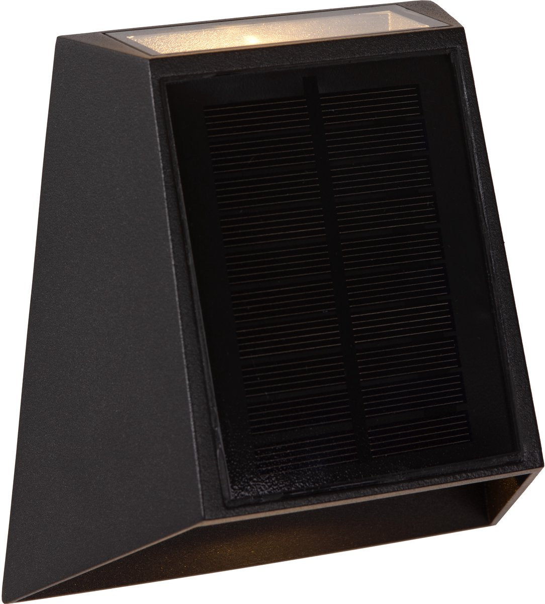 Lucide Luton - lampada da parete - energia solare - LED dimmerabile - 1x2W 2700K 3000K - IP54 - sensore di movimento giorno notte - nero