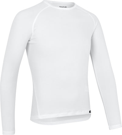 Gripgrab - maglietta termica invernale da corsa a maniche lunghe per bicicletta, maglia termica in polygiene - bianco - uomo - taglia xxl