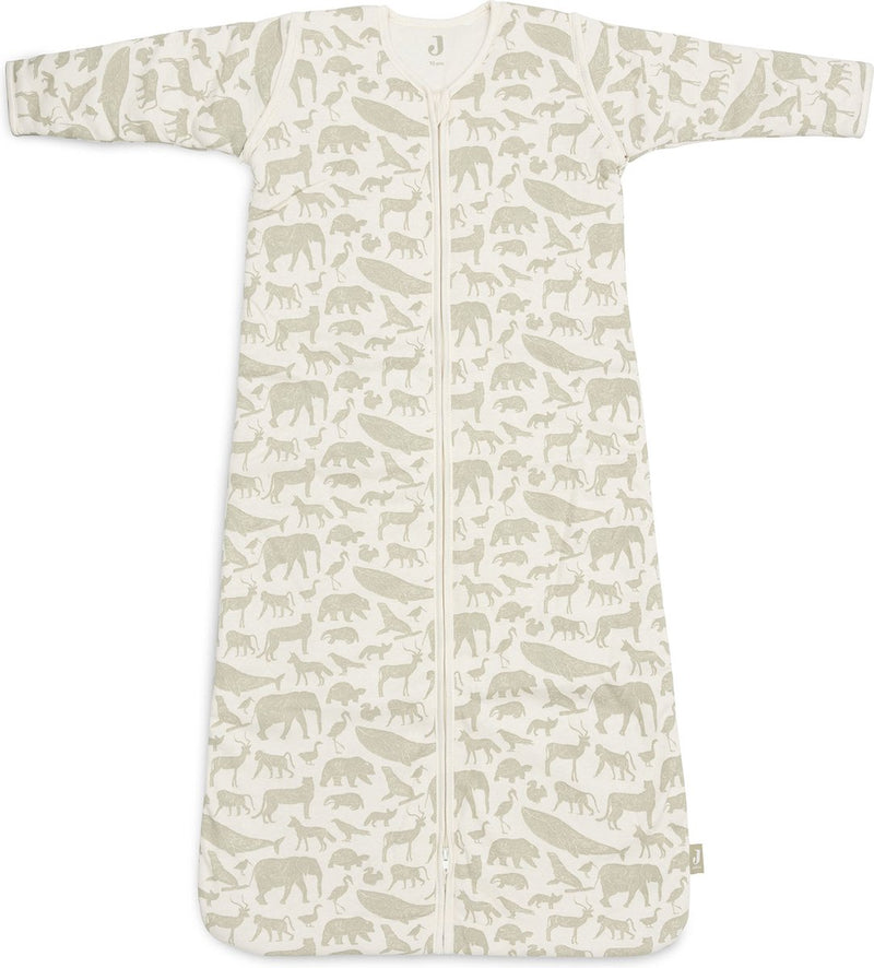 Jollein Saco de dormir para bebé invierno con manga desmontable 70 cm animales - verde oliva - saco de dormir de invierno