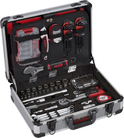 Valigia portautensili Kreator krt951013 - 180 pezzi - valigetta in alluminio