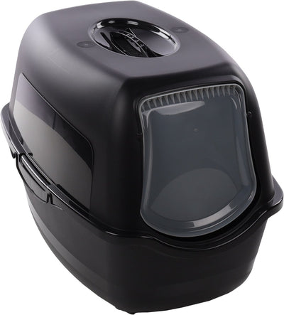 Caja de arena Flamingo – Inodoro para gatos con filtro – Caja de arena cerrada para casa de gatos – Inodoro para gatitos negro – 57x39x41 cm