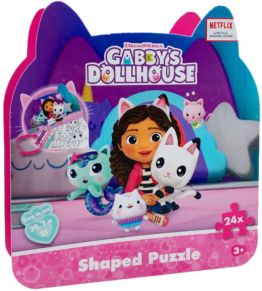 Gabby's dollhouse Shaped Puzzle, 24st.