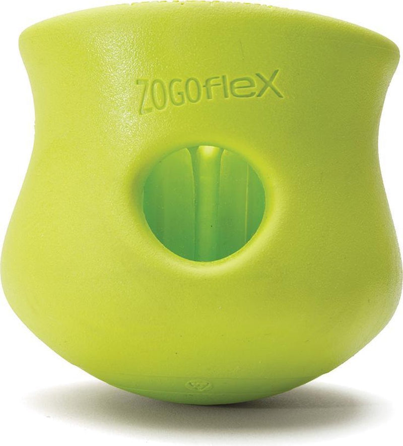 West paw toppl zogoflex - sterk honden speelgoed - slowfeeder - groen - large - 10 cm