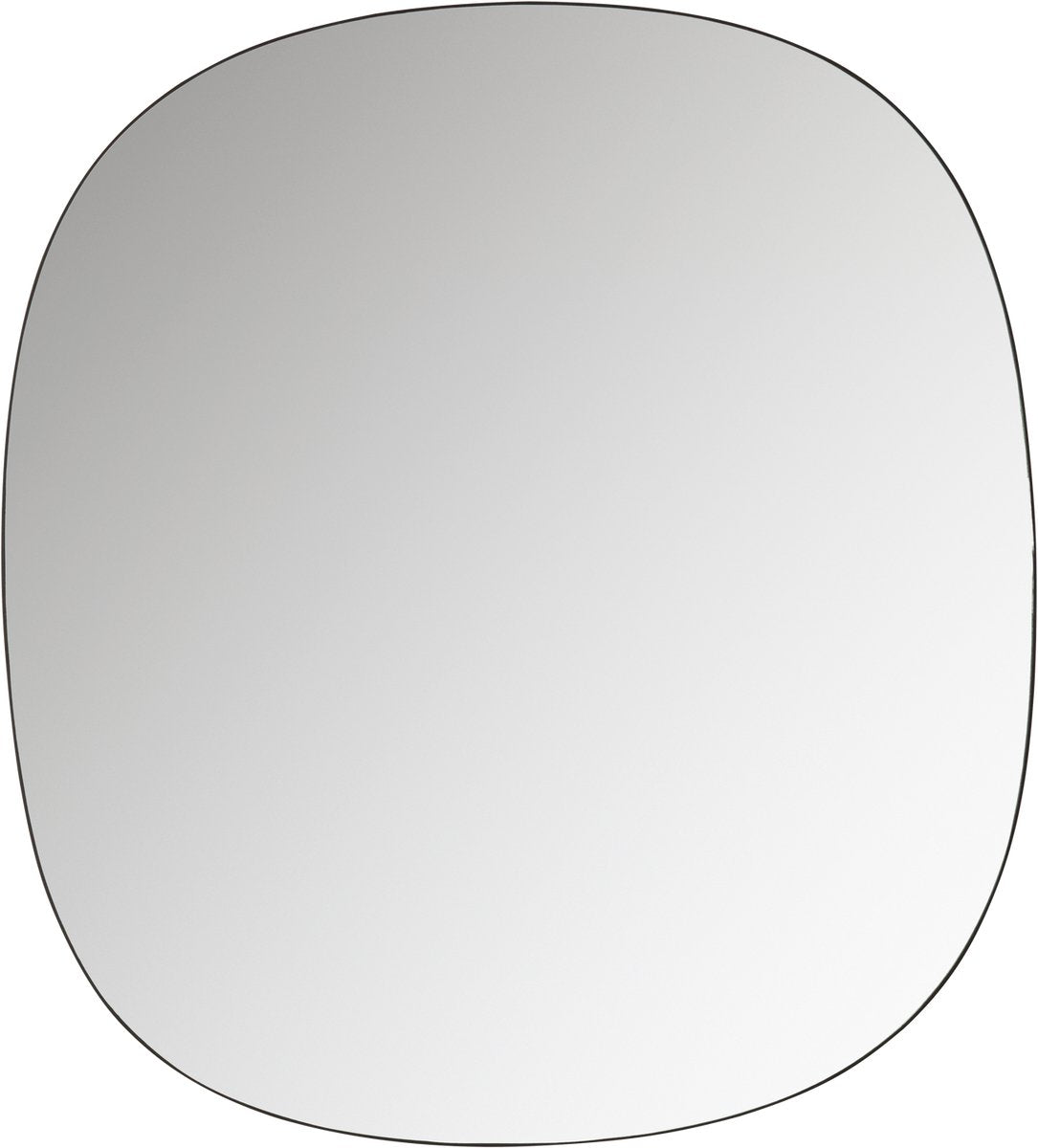 Woood philou spiegel - glas metaal - zwart - 60x55x0,5