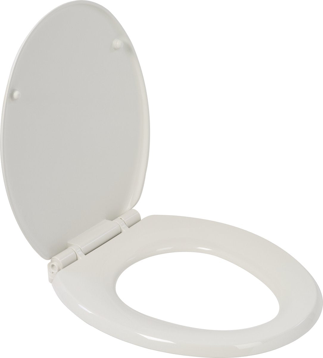 Asiento de inodoro Plieger start - asiento de inodoro de forma universal - termoplástico - blanco - con tapa - cierre suave - liberación rápida - montaje de plástico
