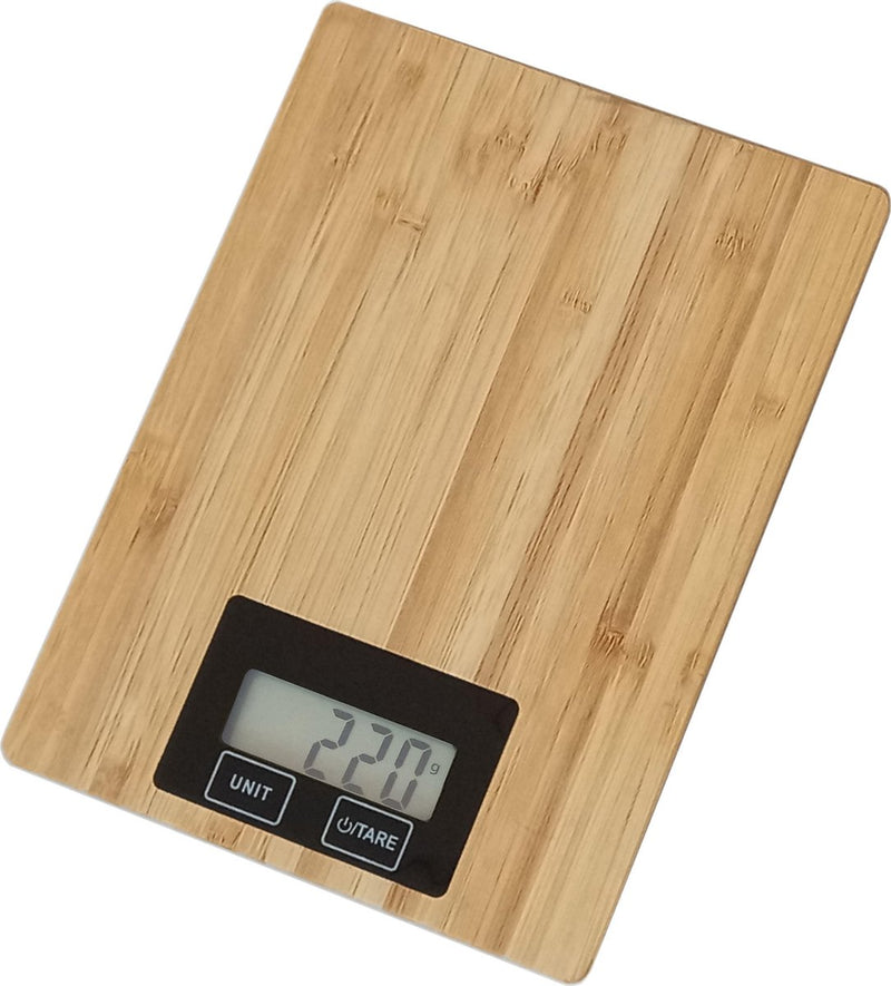 Báscula de cocina digital Platinet omega omega - incl. pilas - hasta 5 kg - báscula de cocina de precisión - pantalla LCD - bambú