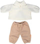 Miniland vestiti per bambole maglione e pantaloni 38 cm in cotone rosa.