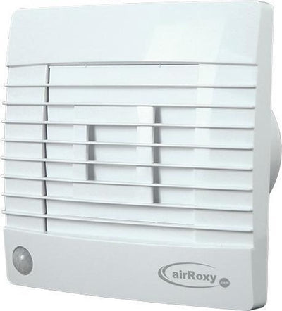 Air roxy badkamerventilator met automatische sluitklep, bewegingssensor en timer 100 mm wit - prestige 100zgms