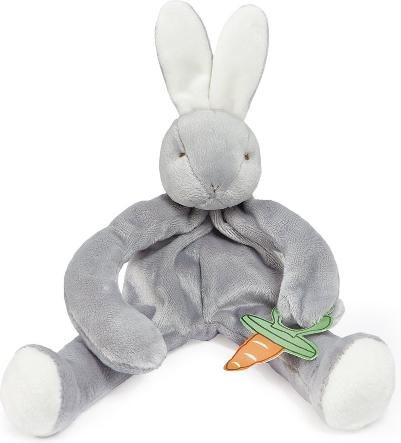 Bunnies by the Bay paño para abrazar con soporte para chupete de conejo - paño para chupete - extremadamente suave - cierre de velcro para chupete - lavable a máquina - 25 cm - gris