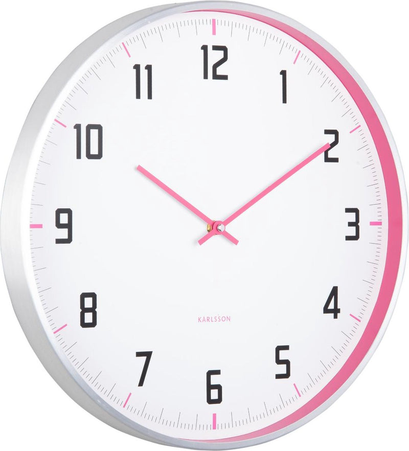 Reloj de pared deportivo Karlsson - rosa - ø40cm - reloj de pared escandinavo
