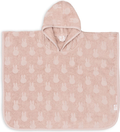 Jollein x Miffy - poncho da bagno in spugna per bambini - mantella da bagno per bambini con cappuccio - miffy jacquard - rosa selvatica