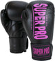 Guantoni da boxe Super Pro Combat Gear (kick) nero rosa 10 once